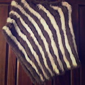 Brown/White fur cape